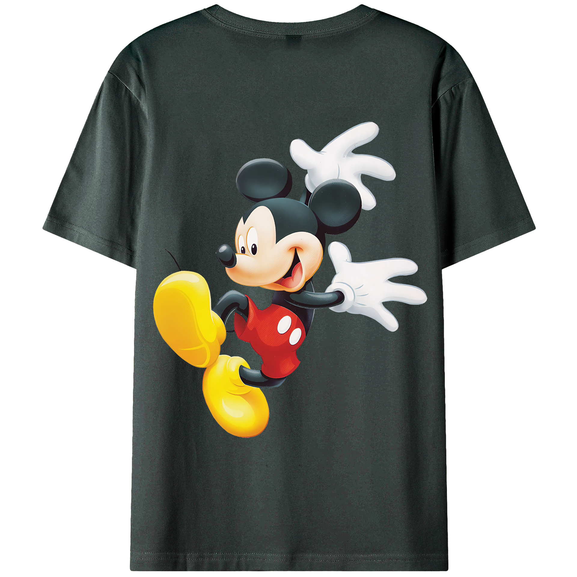 （画像用） ミッキーマウス Mickey Mouse 綿100％ メンズ半袖Tシャツ（バックプリント） 通気性